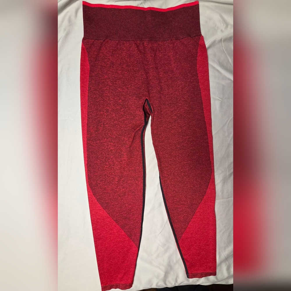 Victoria's Secret PINK Leggings Seamless Ombre Size L Wine Red